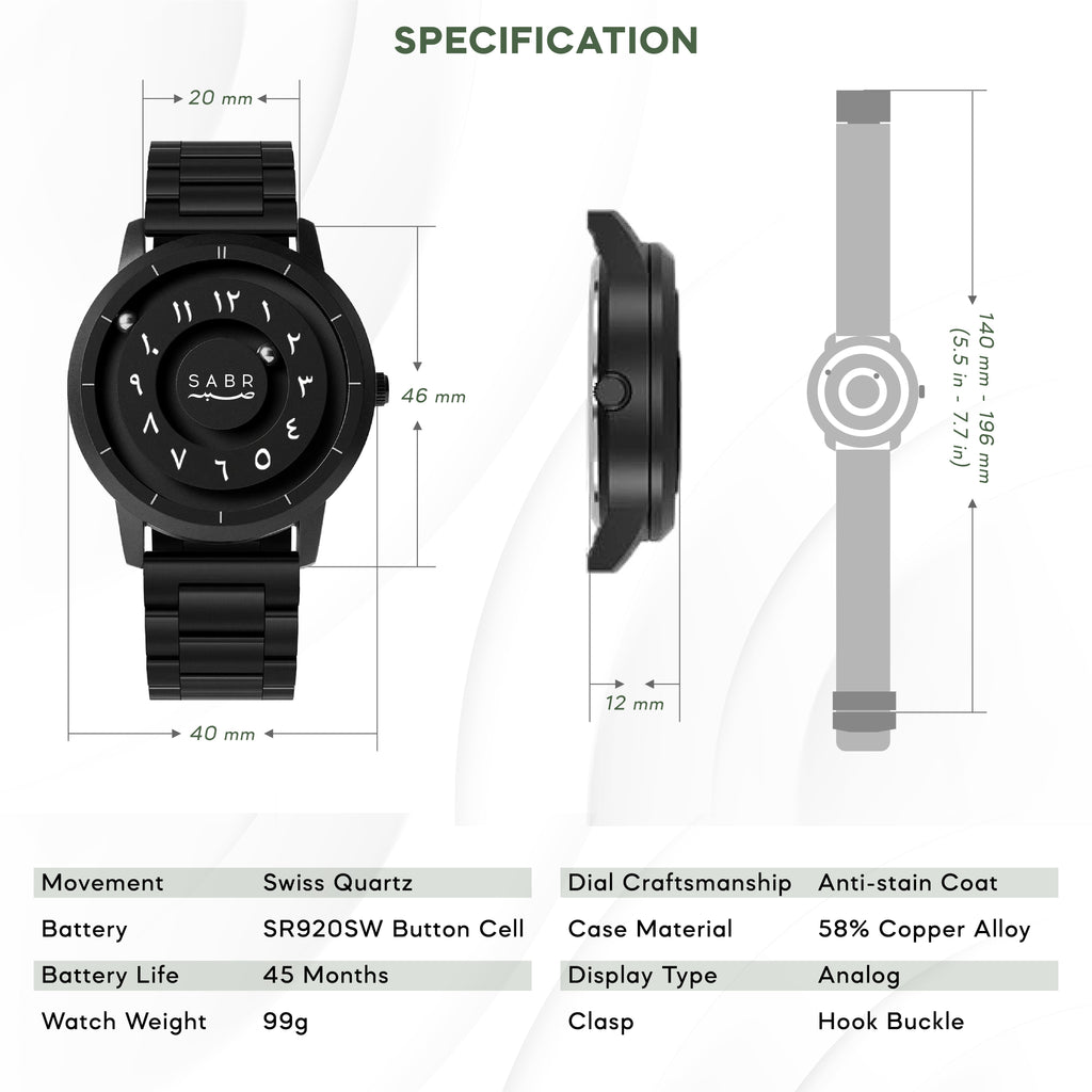 1 SABR Black Arabic Numeral Watch Men